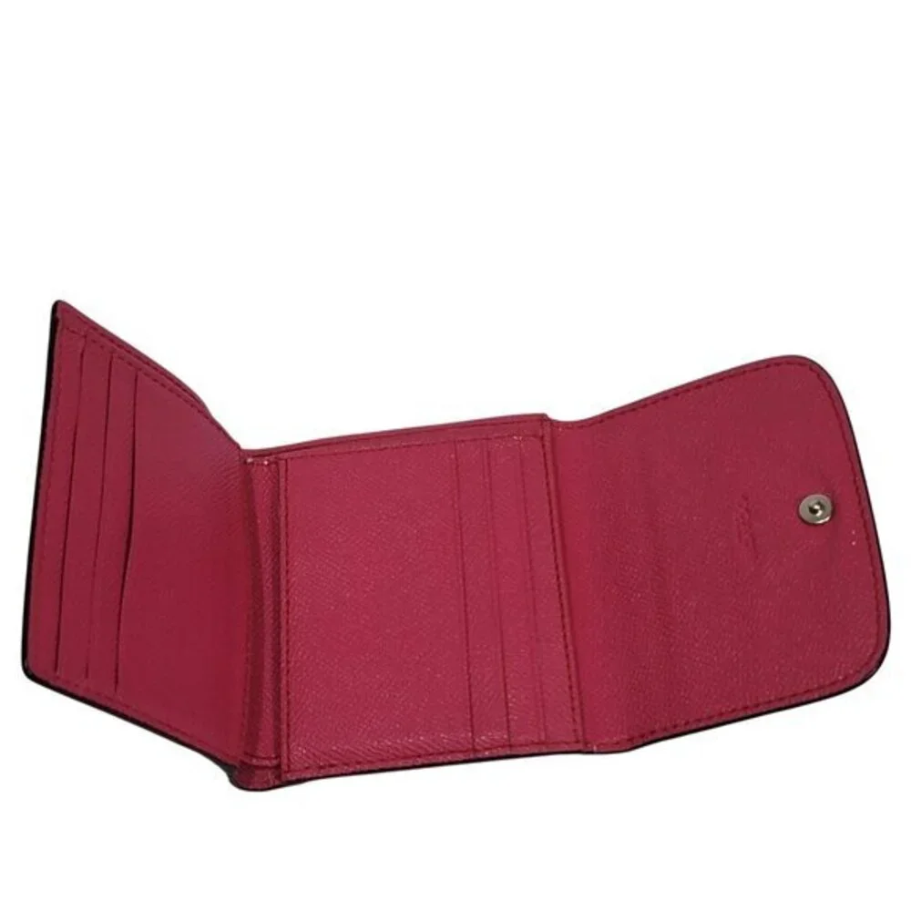 Coach Crossgrain Leather Small Wallet Pink